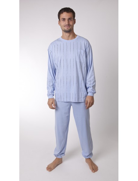 Pyžamo Pánske Dlhé Modré