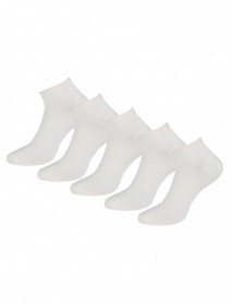 5 PACK vyšších členkových ponožiek bielych