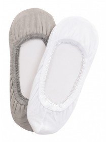2 PACK ponožiek do balerínok BALERÍNKY biele/šedé