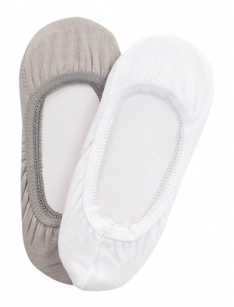 2 PACK ponožiek do balerínok BALERÍNKY biele/šedé