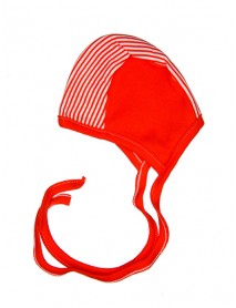 Kojenecká čiapočka - pásik (červená)