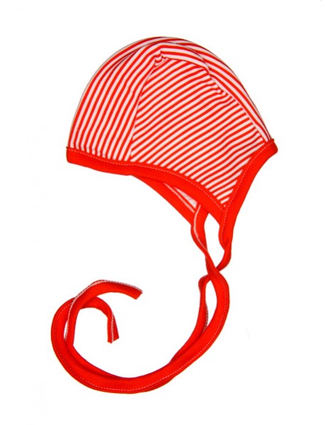 Kojenecká čiapočka - pásik (červený pásik)