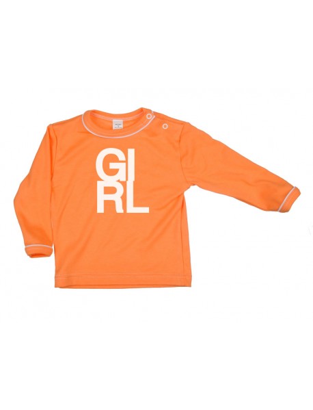 Tričko dlhý rukáv - Girl - oranžové